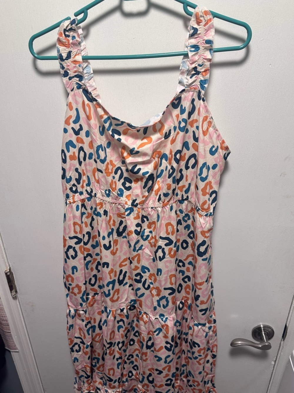 Women’s Maxi Dress in Pink Multicolor Leopard Print
